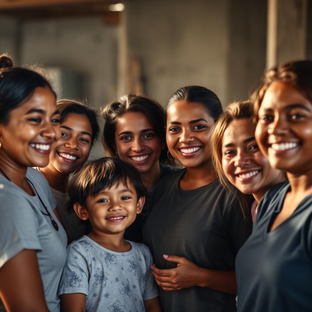 Famílias e voluntários da ONG Foco na Vida